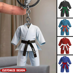 Black Belt Personalized Keychain - Gift For Karate,Jiu-Jitsu Lovers