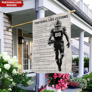 Football Life Lessons–Personalized Garden Flag-Gift For Football Lovers