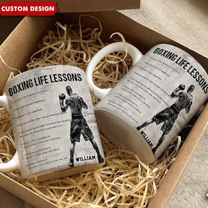 Personalized Boxing Life Lessons Mug-Gift For Boxing Lovers