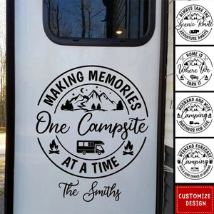 Making Memories One Campsite At A Time - Personalized Camping Decal