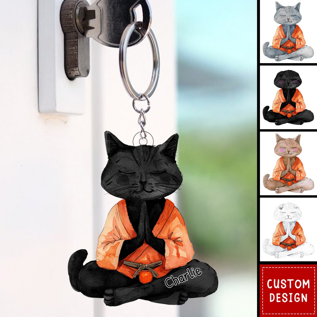 Check Ya Energy-Personalized Cat Acrylic Keychain