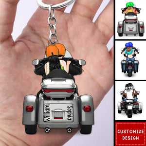 Personalized Motorcycle Lovers For Couples Acrylic Keychain-Gift For Motorcycle Lovers