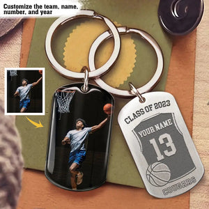 Basketball graduate -Graduation Metal Keychain, Basketball Gift