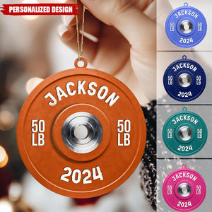 2024 New Release Personalized Weight Lifting Christmas Ornament-Gifts For Gym Lover