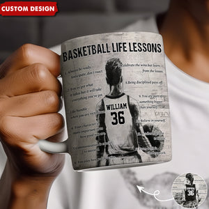 Personalized Basketball Boy Girl Life Lessons Mug-Gift For Basketball Lovers