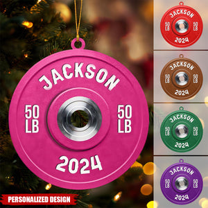 2024 New Release Personalized Weight Lifting Christmas Ornament-Gifts For Gym Lover