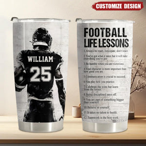 Personalized American Football Life Lessons Tumbler - Gift For American Football Lovers