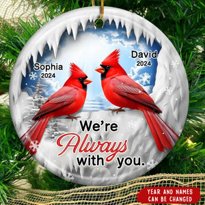 2024 New Release Personalized I Am With You Cardinal Memorial Circle Ceramic Ornament