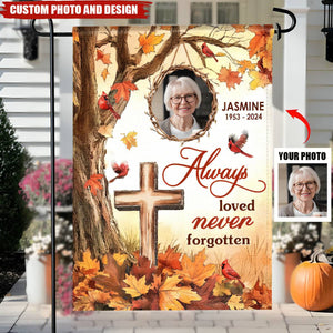 Memorial Garden Flag Always Loved Never Forgotten Fall Decoration