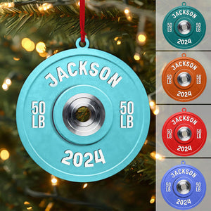 2024 New Release Personalized Weight Lifting Christmas Ornament-Gifts For Gym Lover