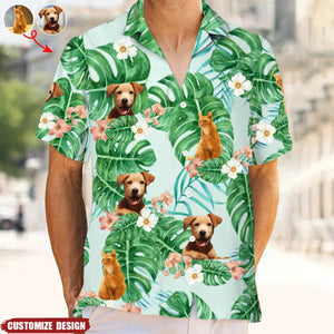 Tropical Leaves - Personalized Photo Hawaiian Shirt - Summer Vacation Gift