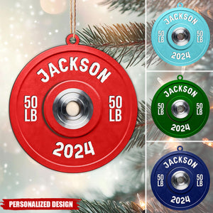 2024 New Release Personalized Weight Lifting Christmas Ornament-Gifts For Gym Lover