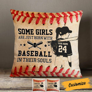 SOME BOYS/GIRLS ARE JUST BORN WITH BASEBALL PERSONALIZED PILLOWCASE