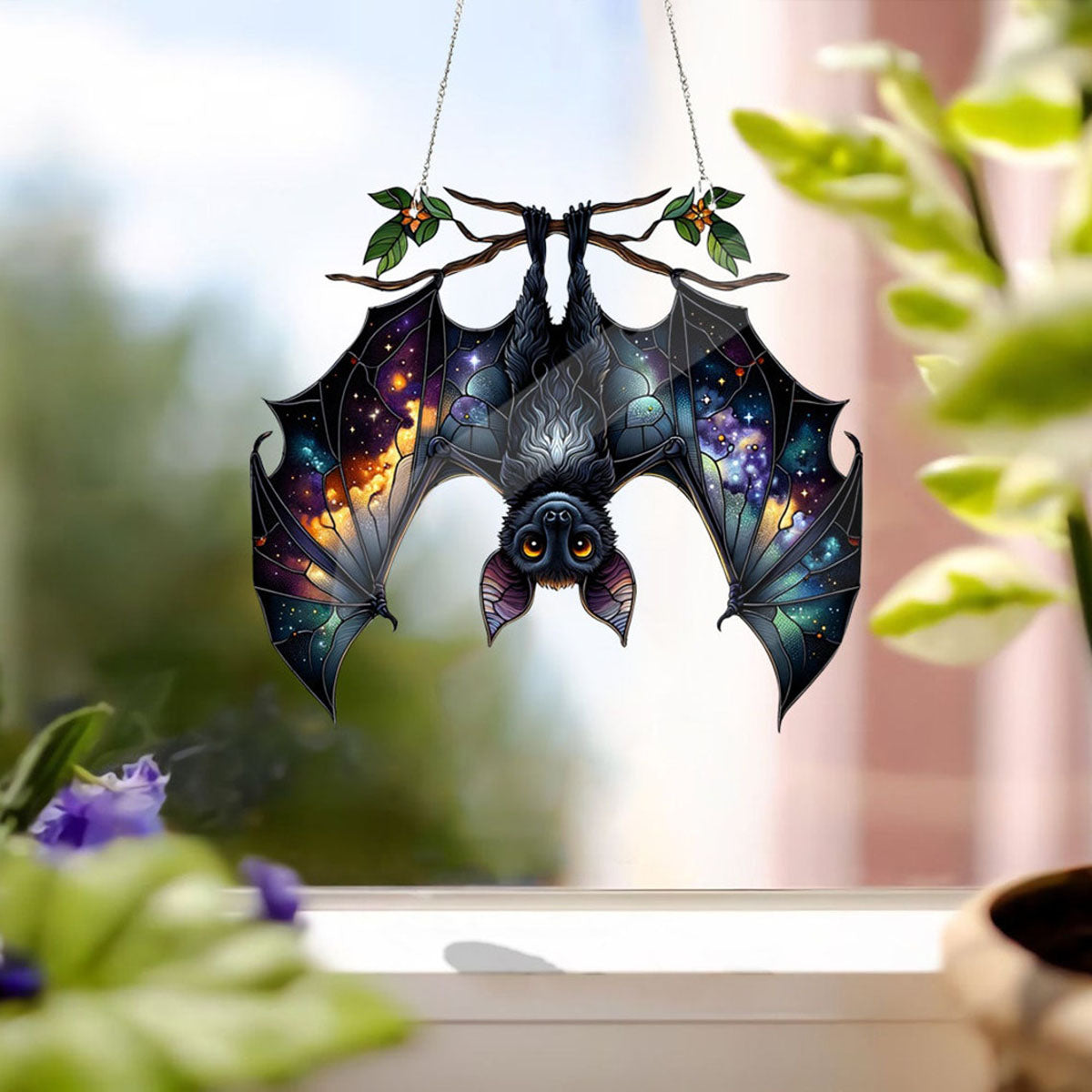 Bat Gothic Acrylic Window Hanging - Bat lovers gift