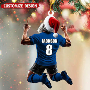 Personalized Soccer Santa Ornament Gift for Football Fans - 2024 New Release