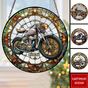 Personalized Motorcycle Suncatcher Ornament - Gifts For Motorcycle Lover