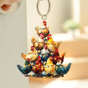 2024 New Release-Chicken Christmas Keychain-Gift for Chicken Lover