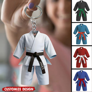 Black Belt Personalized Keychain - Gift For Karate,Jiu-Jitsu Lovers