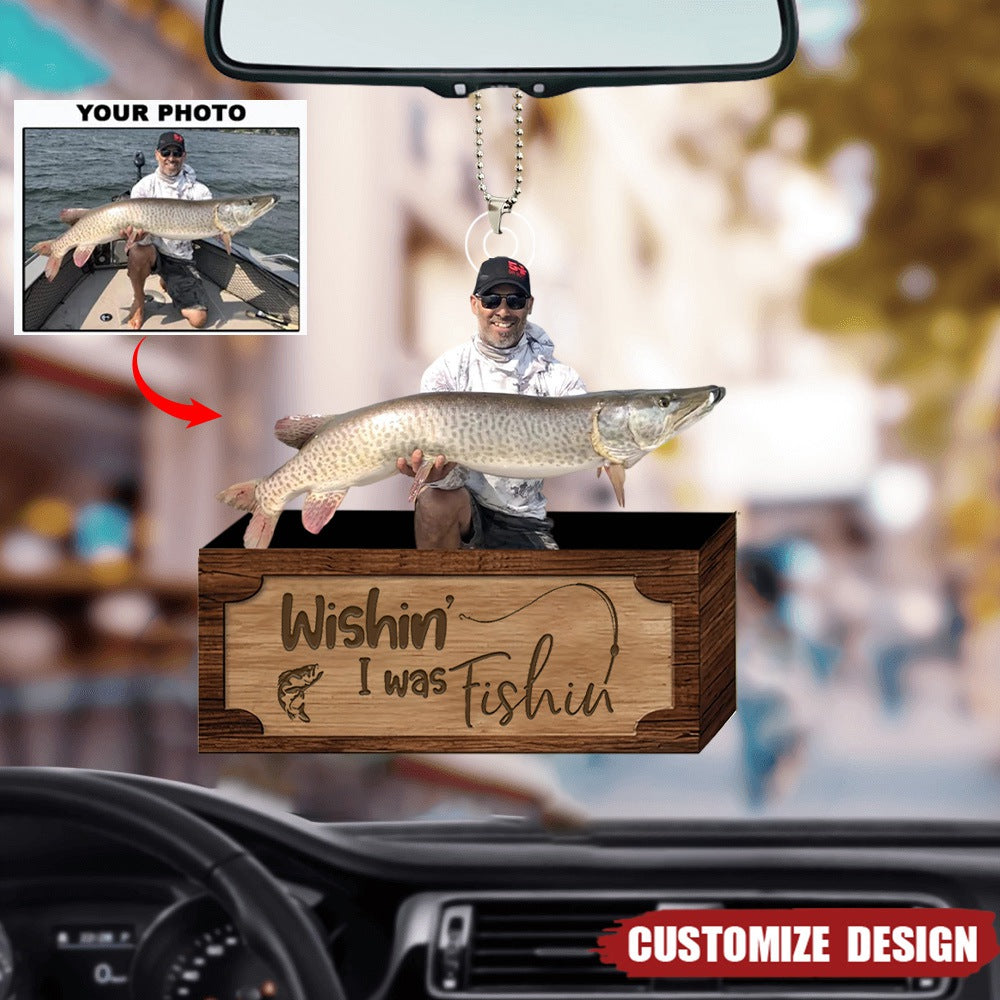 Gone Fishing - Personalized Photo Mica Ornament - Christmas Gift