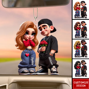 Y2K Couple-Personalized Car Ornament-Gift For Couple