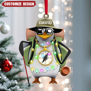 2024 New Release Hiking Penguin Personalized Christmas Ornament Gift For Hiking Lovers