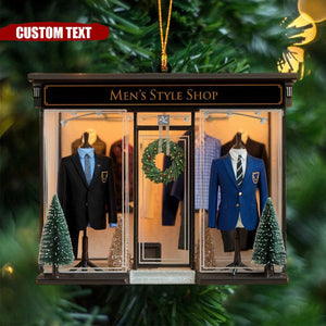 Personalized Men's Style Shop Christmas Ornament, Unique Holiday Gift Idea - 2024 New Release