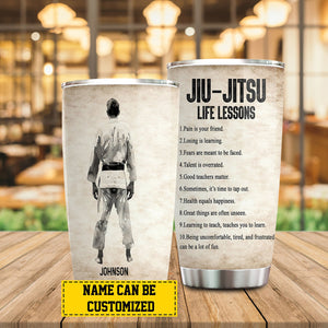 Personalized Jiu Jitsu Life Lessons Tumbler - Gift For Jiu Jitsu Lovers