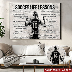 Personalized Soccer Life Lessons Poster- Gift For Soccer Lovers