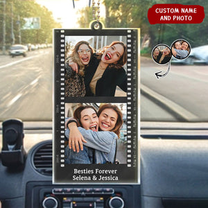 Personalized Photo Couple Family Friends Camera Film Roll Acrylic Car Ornament