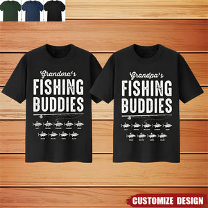 Personalized Unisex T-Shirt - Fishing Buddies Gift For Parent And Grandparent