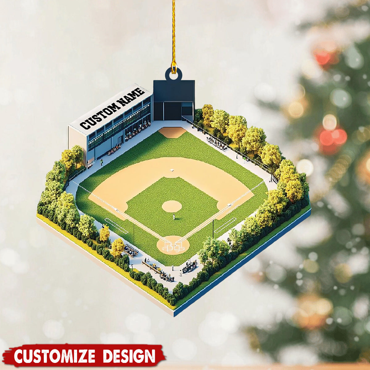 Personalized Unique Baseball Stadium Keepsake Ornament-Gift For Team Baseball-2024 New Release