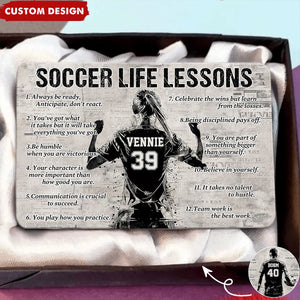 Personalized Soccer Life Lessons Wallet Card - Gift For Soccer Lovers