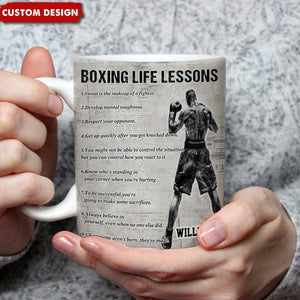 Personalized Boxing Life Lessons Mug-Gift For Boxing Lovers