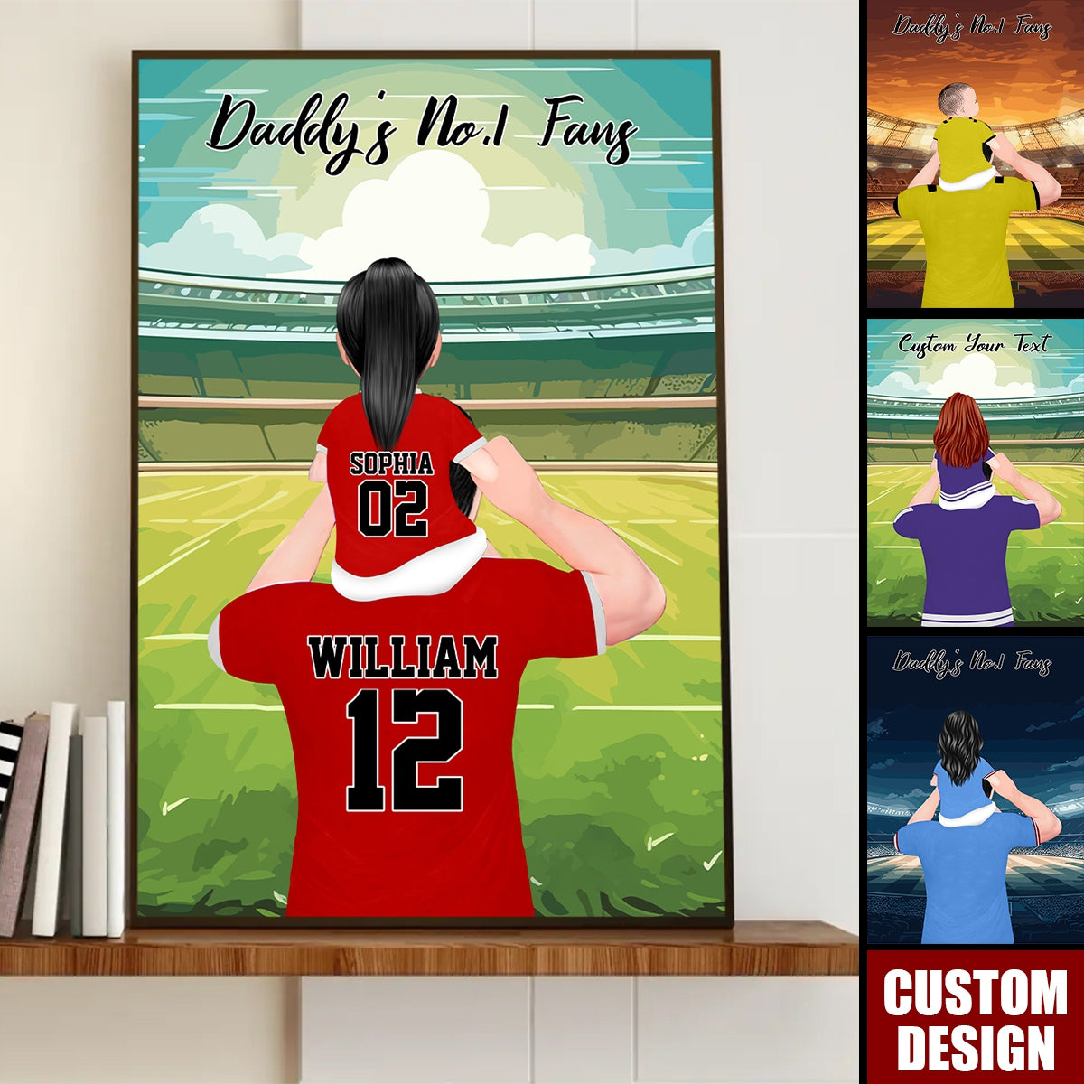 Personalized Dad And Kid Soccer Poster - Gift For Soccer Lover