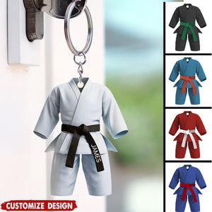 Black Belt Personalized Keychain - Gift For Karate,Jiu-Jitsu Lovers