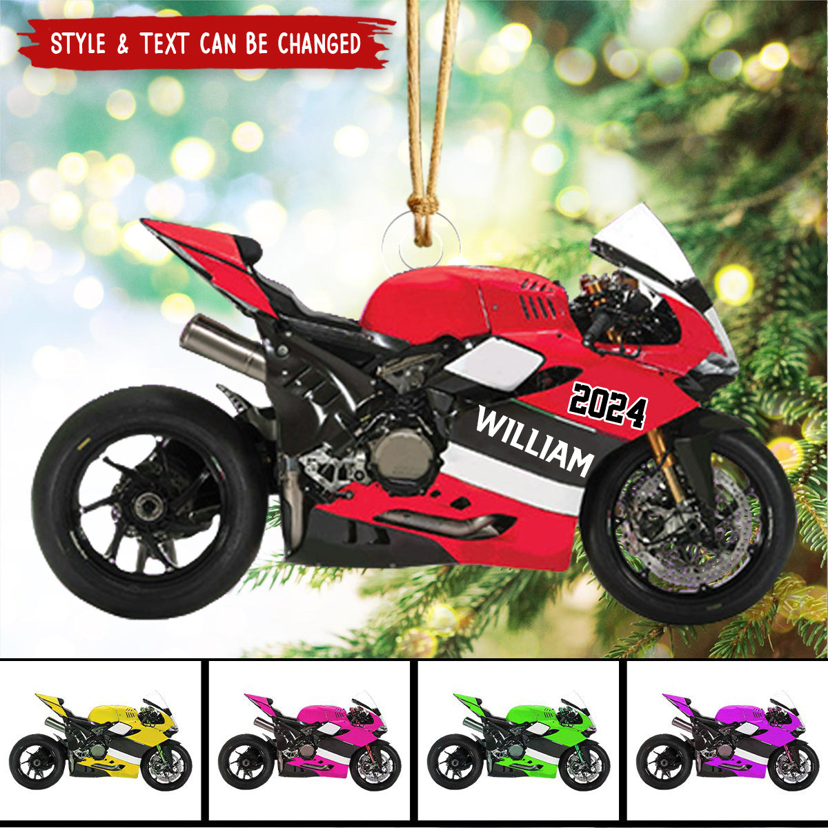 Personalized Motorcycle Ornament, Gift For Motorcycle Lovers - 2024 New Release