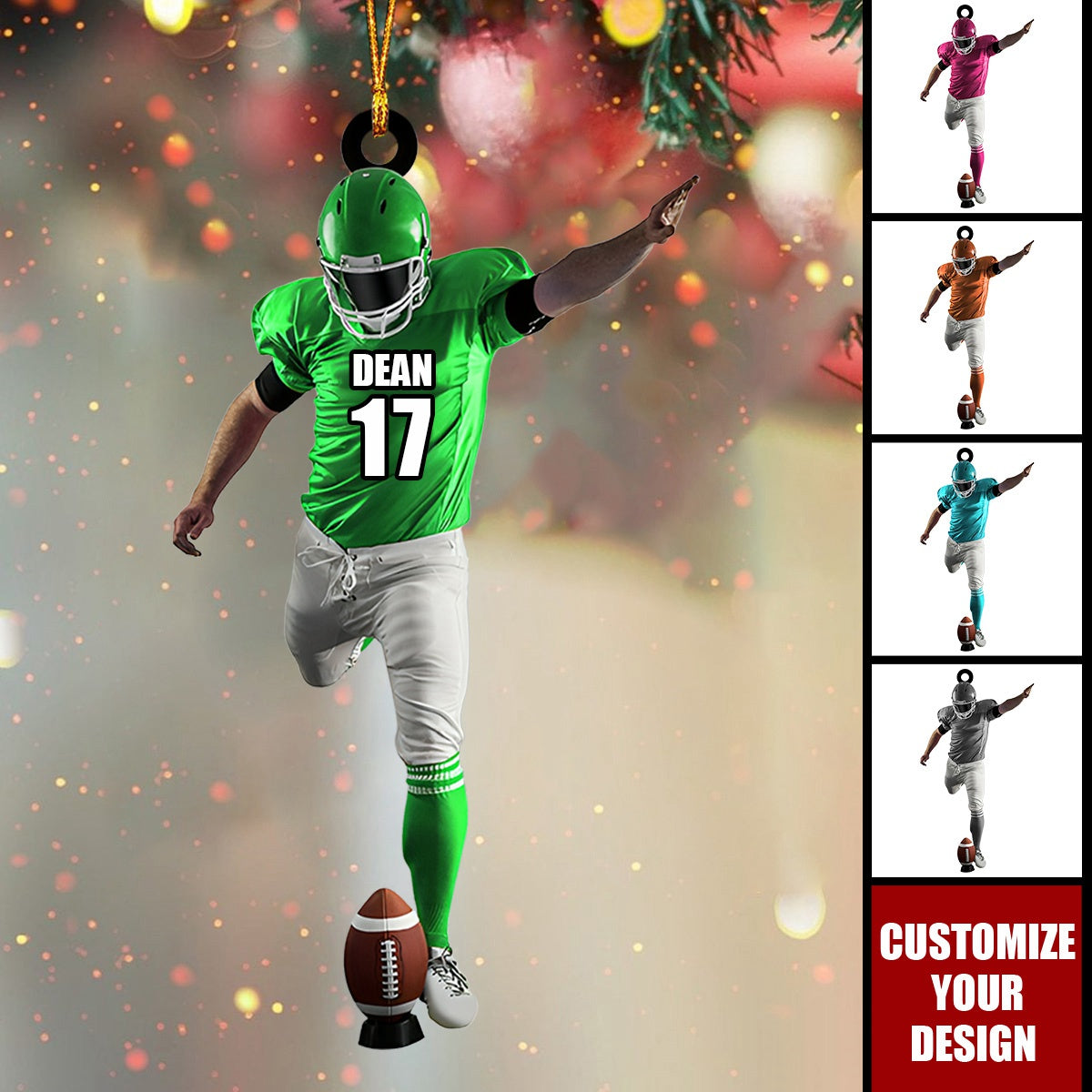 Personalized American Football Christmas Ornament Gift For Football Player - 2024 New Release