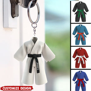 Black Belt Keychain - Personalized Gift For Karate,Jiu-Jitsu Lovers