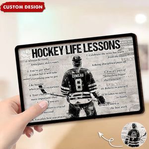 Personalized Hockey Life Lesson 2-Layered Wooden Plaque - Gift For Hockey Lovers