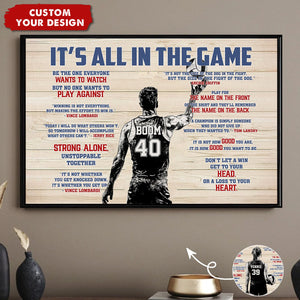 It's All In The Game - Personalized Boy Girl Volleyball Poster - Gift For Volleyball Lovers