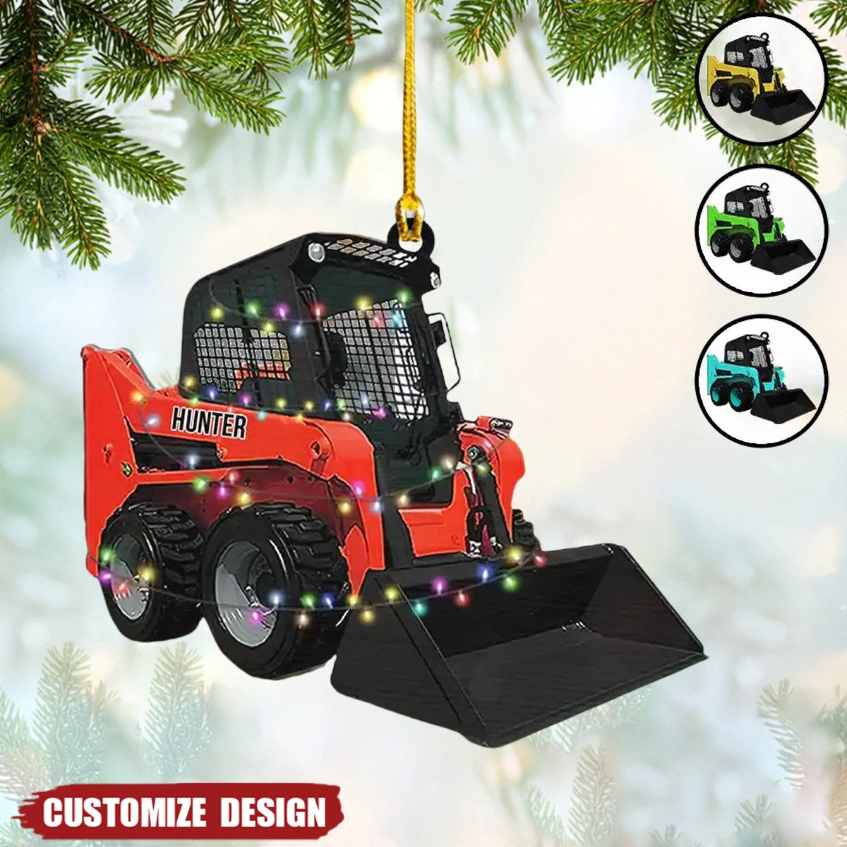 2024 New Release  – Personalized Skid Steer Loader Flat Shaped Ornament, Gift For Trucker