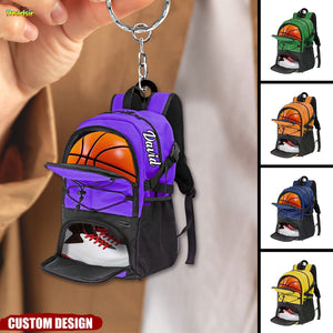 Personalized Basketball Bag Keychain, Gift for Basketball Players