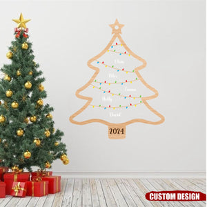 2024 New Release - Wish You A Wonderful Christmas - Personalized Christmas Tree Decal- Gift For Family Members