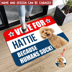 Vote For My Furry Best Friend - Personalized Doormat