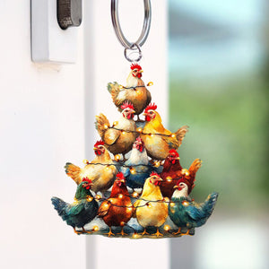 2024 New Release-Chicken Christmas Keychain-Gift for Chicken Lover