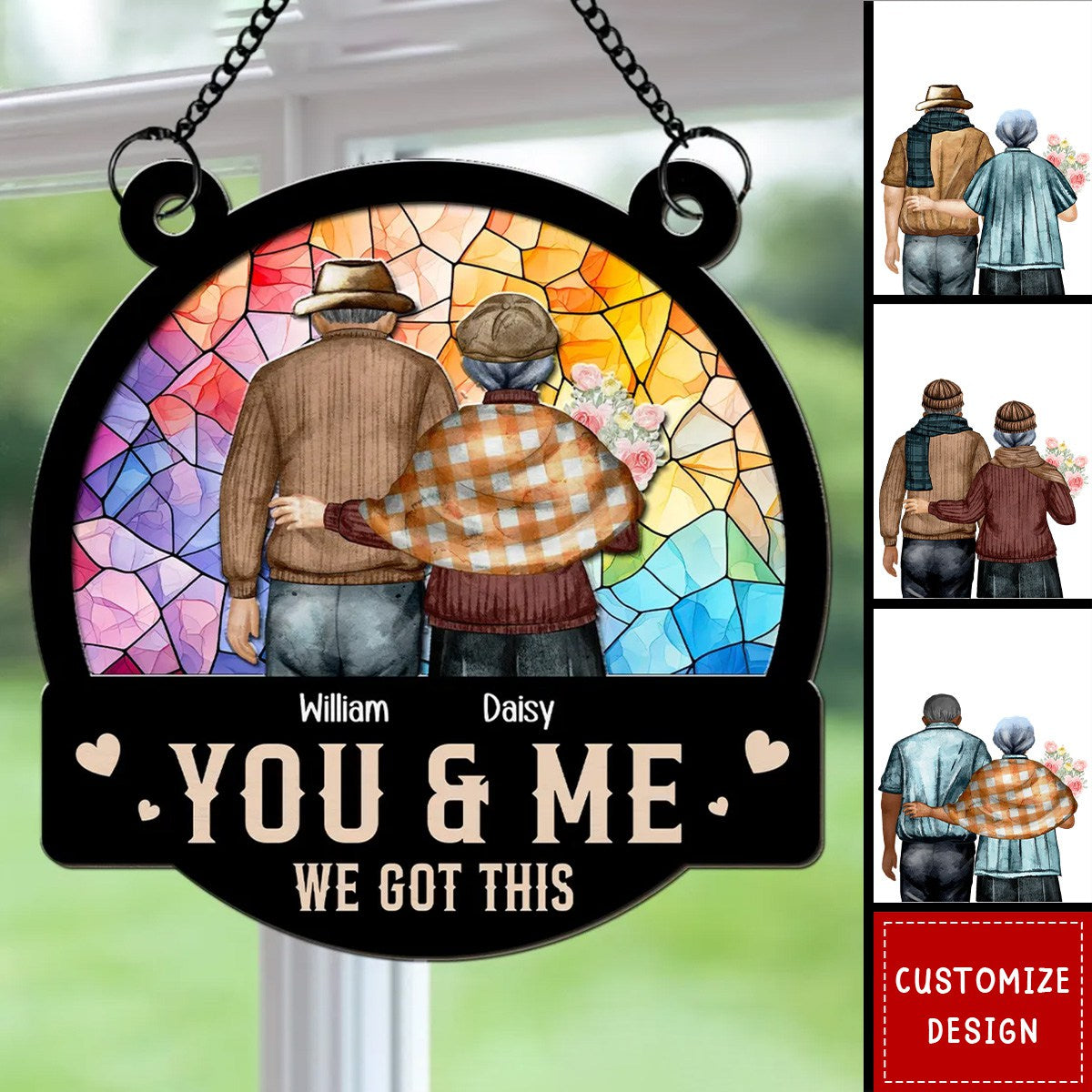 You & Me - Personalized Window Hanging Suncatcher