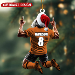 Personalized Soccer Santa Ornament Gift for Football Fans - 2024 New Release