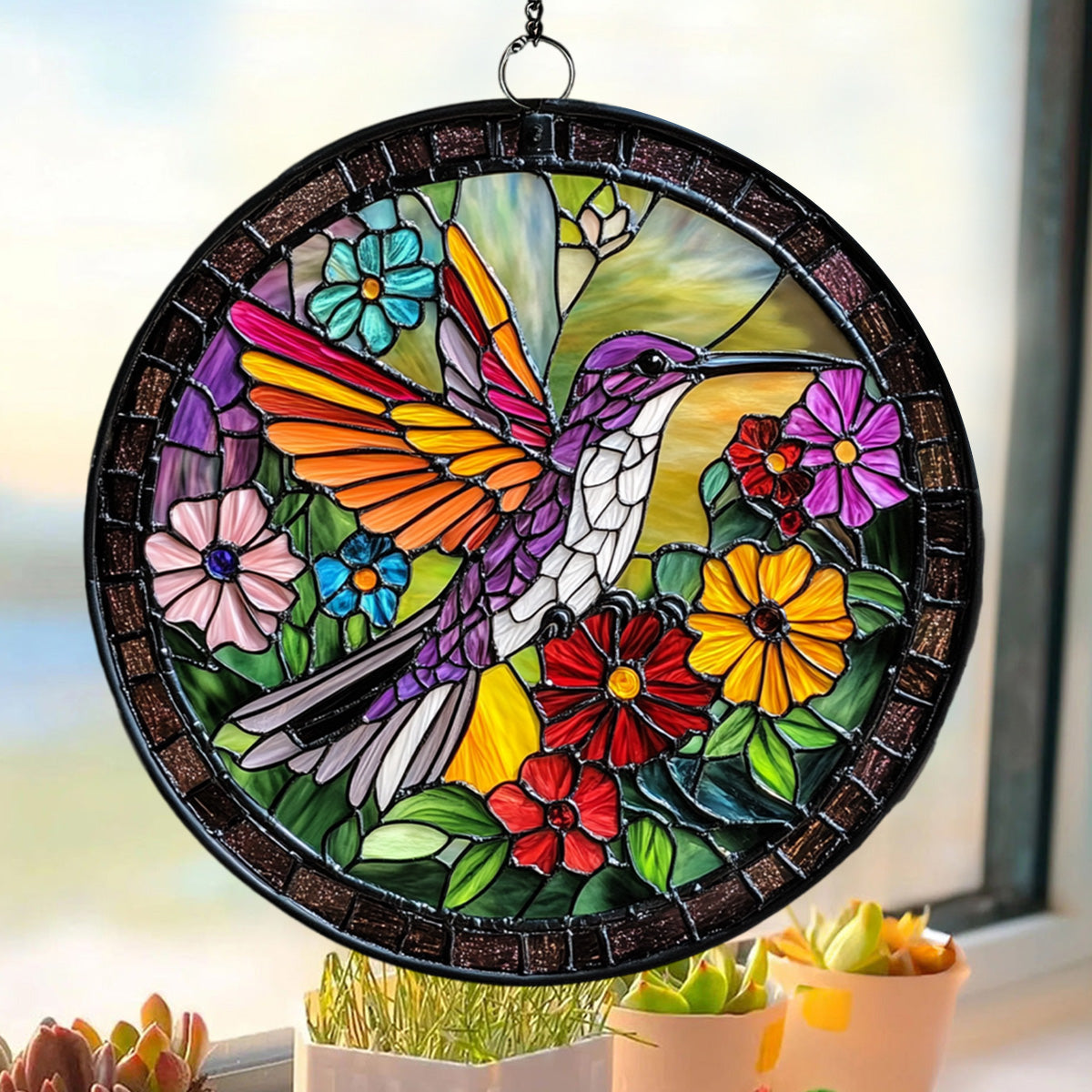 Wings of Color - Stained Glass Window Hanging Suncatcher Ornament