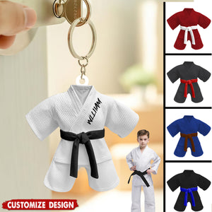 Personalized Black Belt Keychain - Gift For Jiu-Jitsu,Karate Lovers