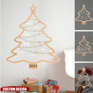 2024 New Release - Wish You A Wonderful Christmas - Personalized Christmas Tree Decal- Gift For Family Members